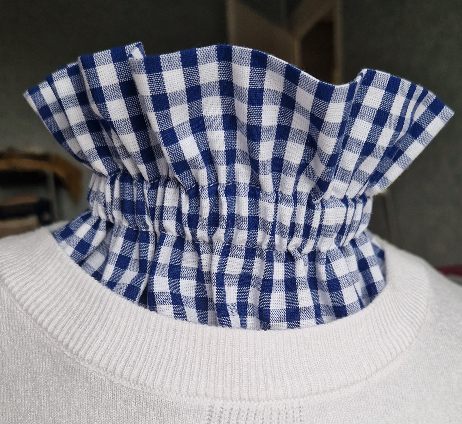 Faux col à volant | Vichy