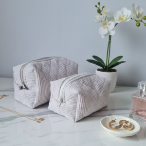Trousse de toilette marguerite velours côtelé – vue 4