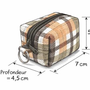 Trousse de toilette carreaux café – vue 5