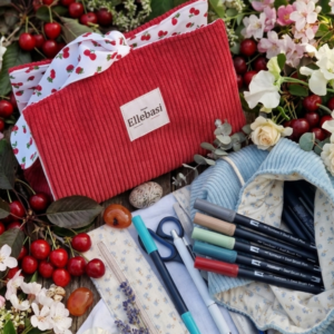 Trousse Pochon en velours côtelé faite main – vue 5
