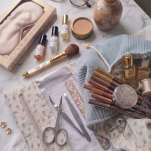 Trousse Pochon en velours côtelé faite main – vue 4