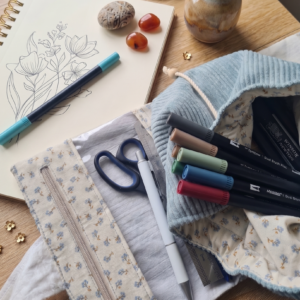 Trousse Pochon en velours côtelé faite main – vue 3